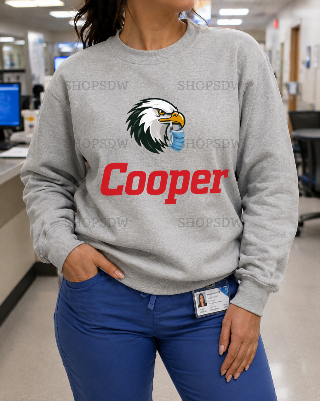 Cooper Masked Eagle Crewneck — Sport Grey