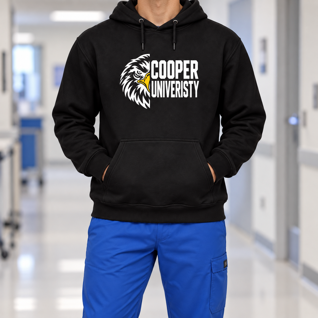 Cooper University Eagle Hoodie — Black