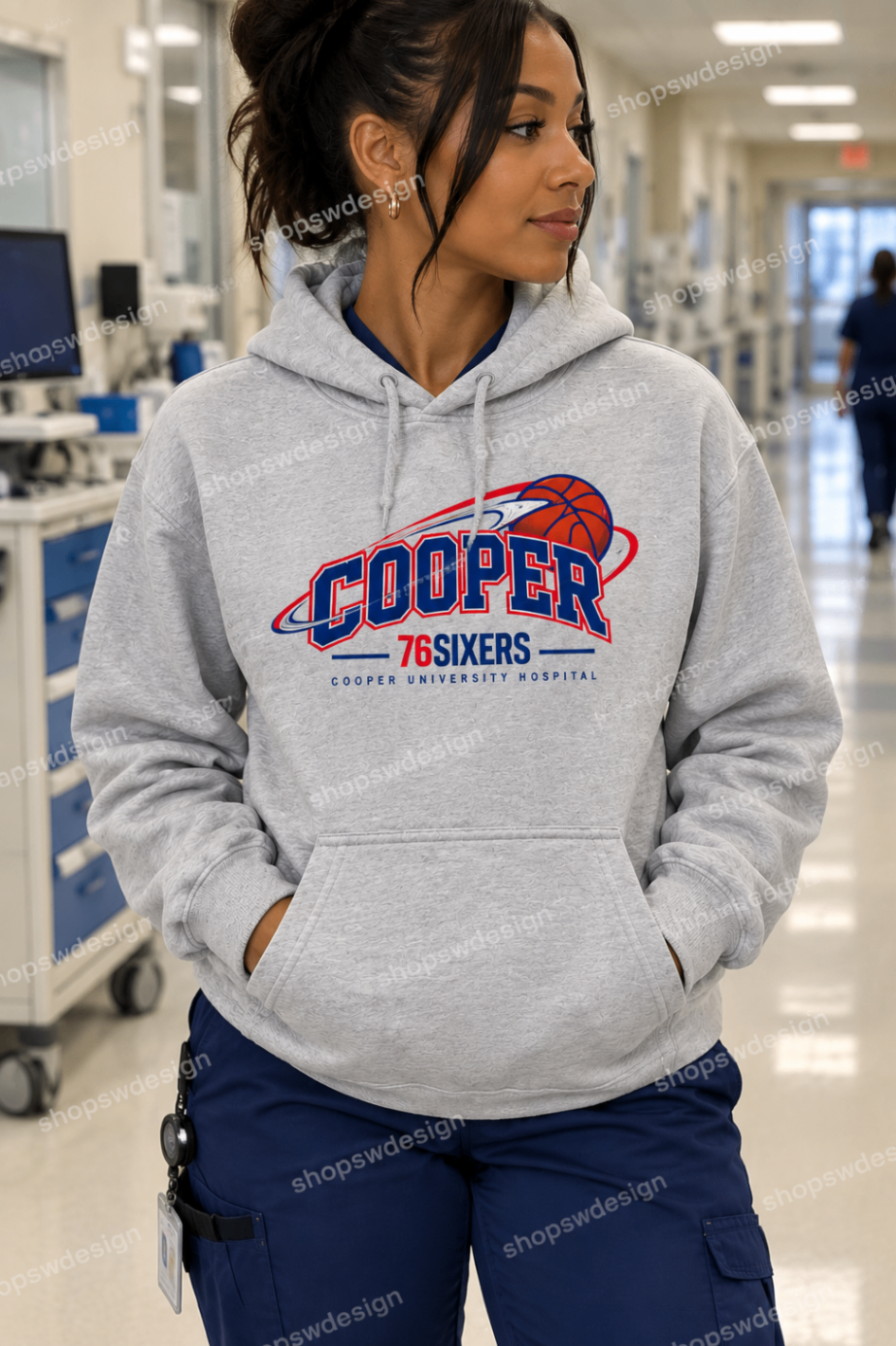 Cooper University Sixers Hoodie — Sport Grey