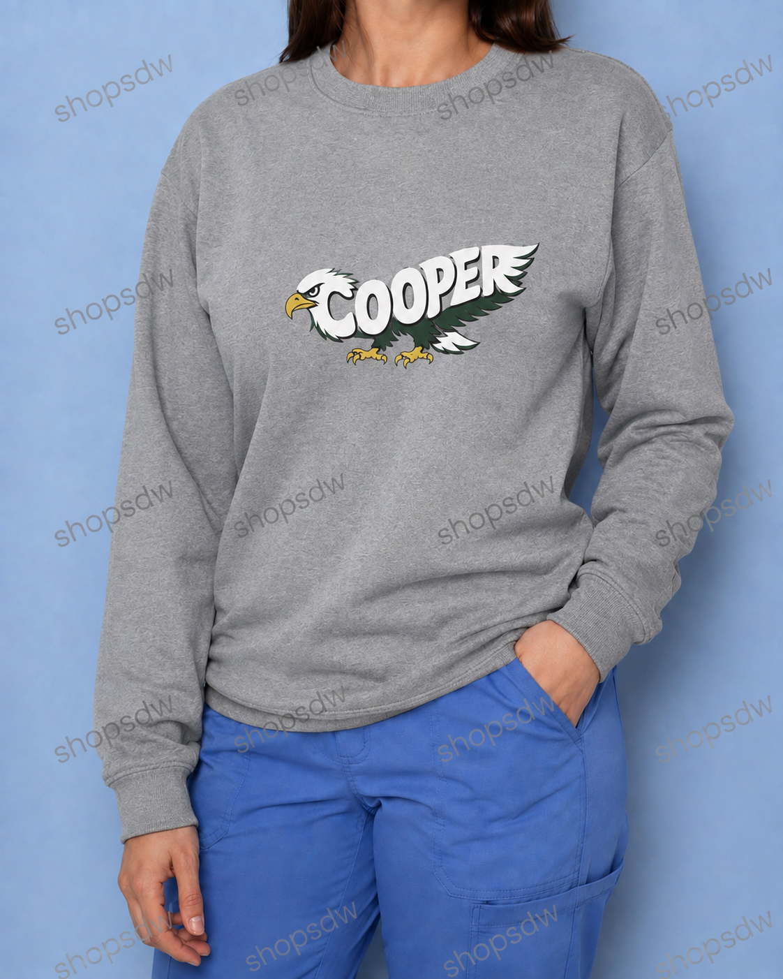 Cooper Eagle Wordmark Crewneck — Sport Grey