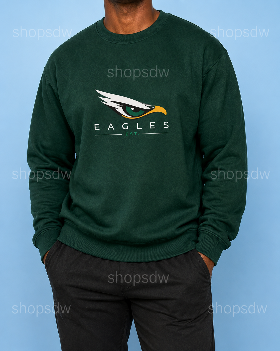 Eagles Eye Graphic Crewneck — Forest Green